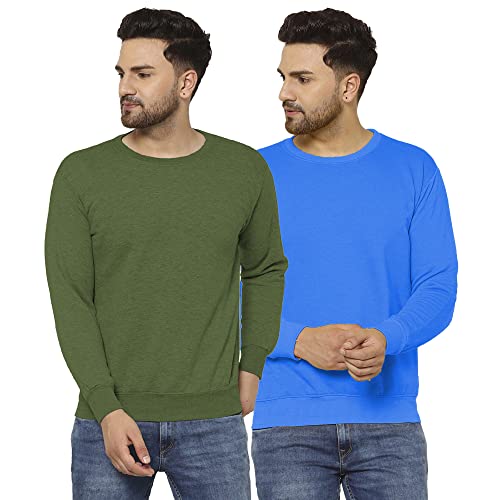 Image of Mack Jonney Fleece Round Neck Sweatshirt for Men (Pack of 2)-SW RN OLV RST 02-P