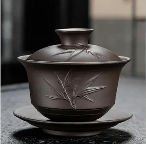 Set da tè teiera in porcellana bianca Gaiwan grande in ceramica blu e bianca con coperchio Sancai, tazza da tè singola