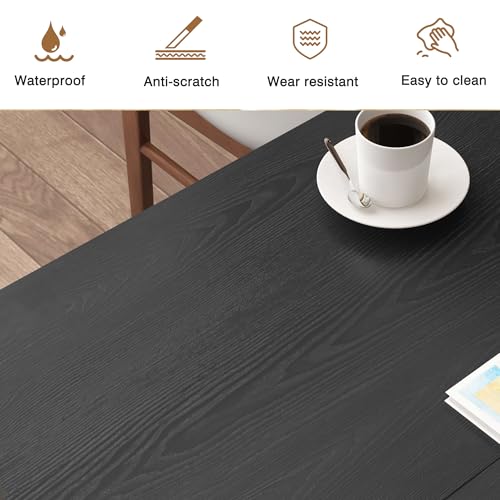 Image of 78 Inch Dining Table for 6 8 10, Modern Farmhouse Rectangular Kitchen Table, Dining Room Long Tables with Wood Strip Base for Kitchen Living Room (Black)