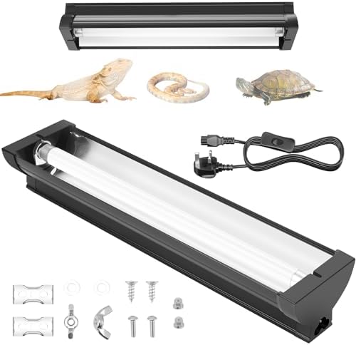 8W T5 UVB Light Reptile Kit, 10% UVB & 30% UVA for Desert Tropical Reptiles, High Performance 31.5cm Accessory with T5 10.0 UVB Tube for Bearded Dragon, Lizard