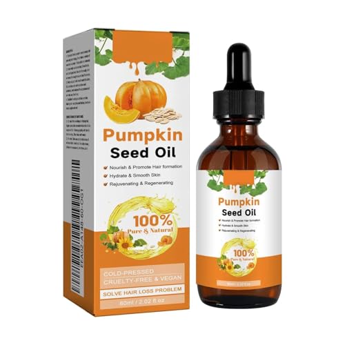 Cosmite Organic Pumpkin Seed Oil Pure Cold Pressed Oil to Nourish Hair Eyelashes Eyebrows & Skin Boost Hair Growth Repair Dry and Damaged Hair and Moisturize Face & Body Naturally (1PCS)