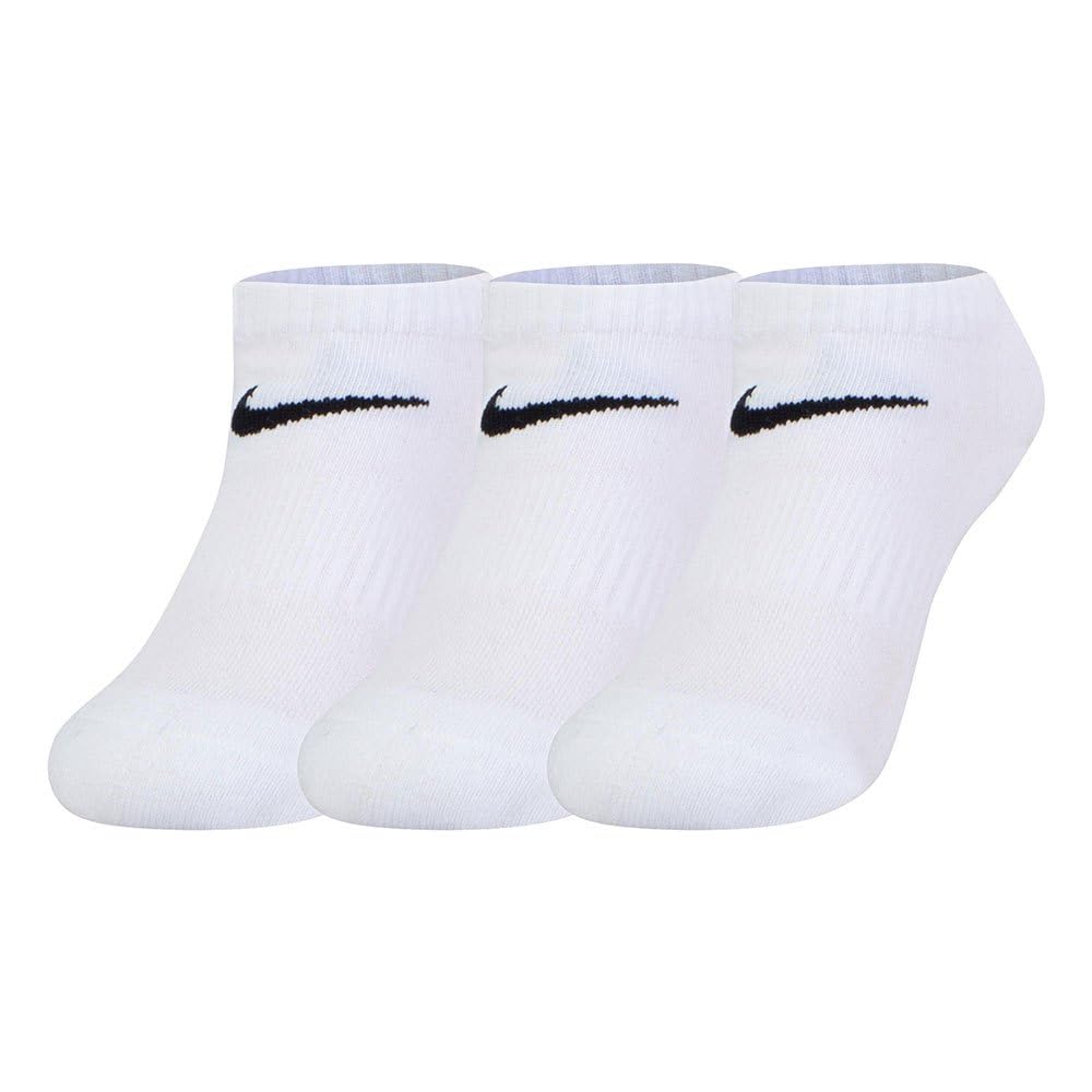 NIKE Unisex Kids Un0011 No Show 3 Pairs Eu 27-35 SOCKS, White As, 5 Years EU