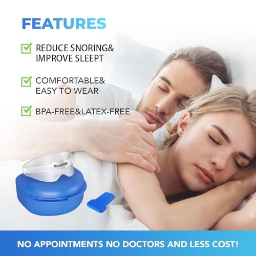 Xfsrg Bite Antirussamento Paradenti Per Digrignare I Denti Dispositivo Regolabile Proteggi I Tuoi Denti Antirumore Dentale Per Uomini Donne(Blu) - 2