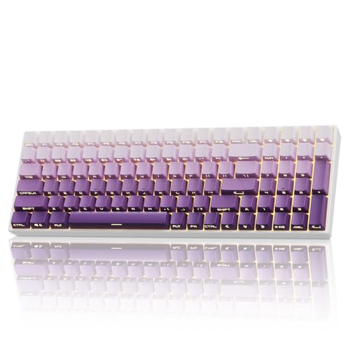 Image of ZORNHER ZH100 Wireless Mechanical Keyboard,98% Purple Creamy Keyboard with Number Pad,Full Size Gaming Keyboard,Lighted Up PBT Dipped Keycaps,Creamy Sounding Linear Switches