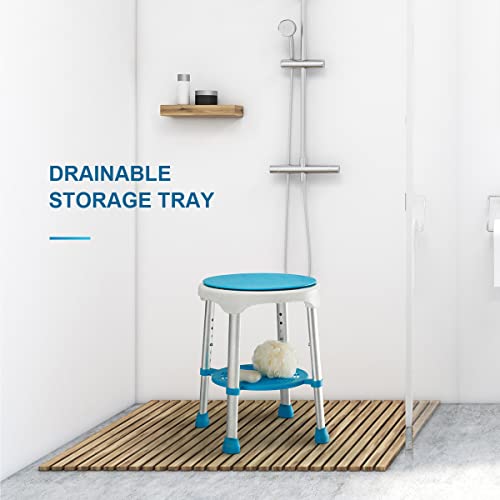 Health Line Massage Products Shower Chair For Inside Shower, 350Lbs Tool-Free Assembly Swivel Shower Stools For Seniors, Adjustable Bathtub Chair #TOP5