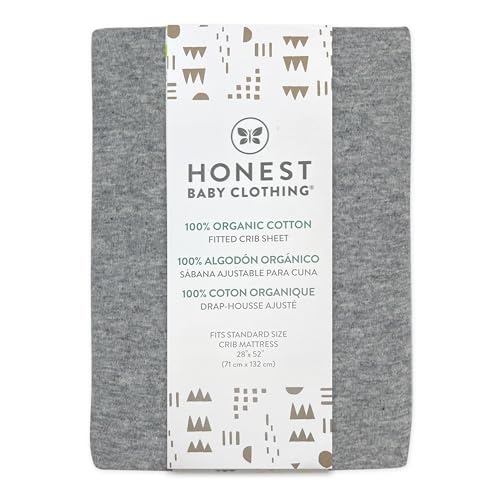 Image of HonestBaby Unisex-Baby Classics Fitted Crib Sheets Set Standard Mattress, 100% Organic Cotton Baby Boys, Girls, Neutral, 2 Pack - Watercolor World, One Size