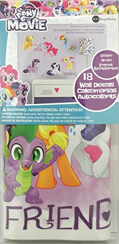 RoomMates RMK3551SCS My Little Pony The Movie Peel & Stick Wall Decals with Glitter, Multicolor, 8", Blue, Red, Brown - Image 4