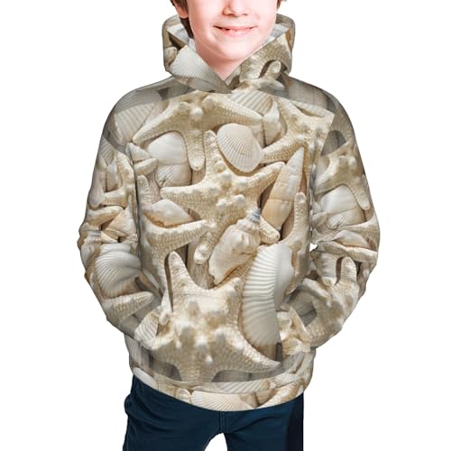 Starfish and Sea Shells Kid Hoodies Boys Sweatshirts Girls Pullover with Pocket3