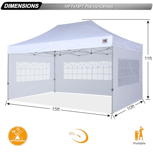 Image of ABCCANOPY Pop up Canopy Tent with Elegant Church Window 10X15,White
