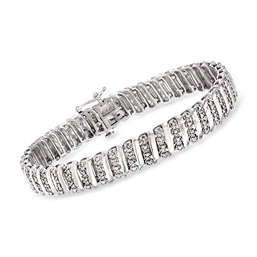 Ross-Simons 1.00 ct. t.w. Diamond Link Bracelet in Sterling Silver. 7 inches