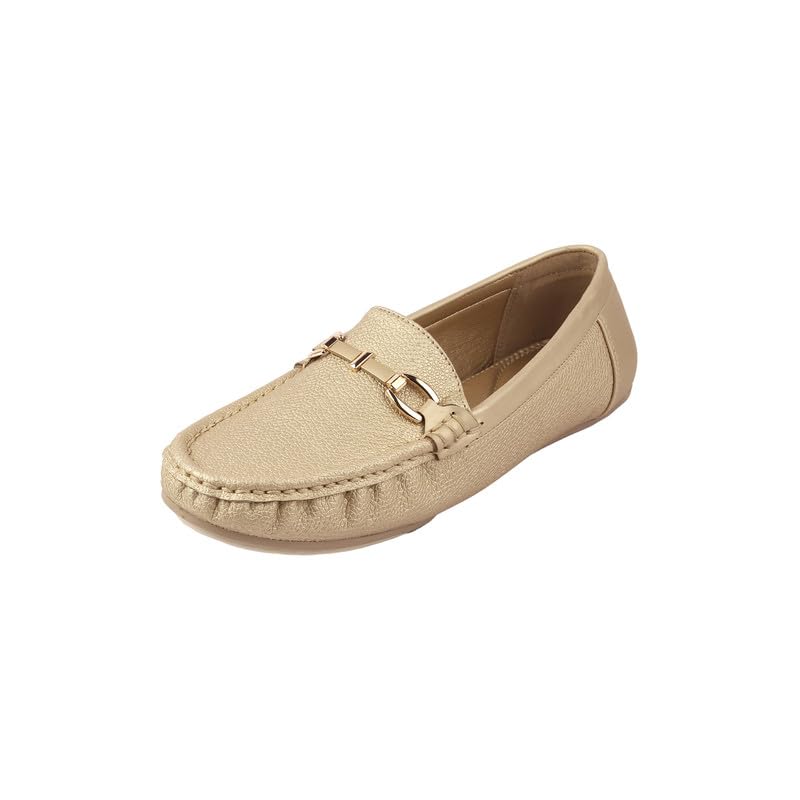 mochi Women's Slip-On Moccasin Style with Decorative Metal Bit-picture-45