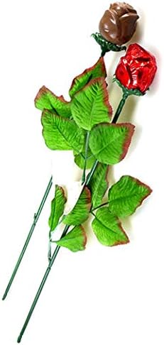 Long Stem Red Chocolate Roses Bouquet of 2 with Red Ribbon Gift image 4