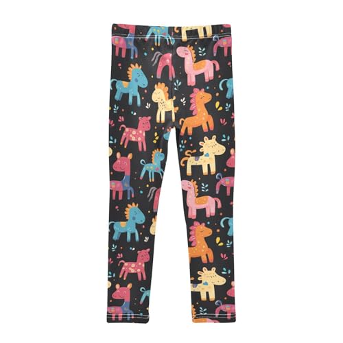 Cartoon Horse Flower Girls Casual Leggings for Kids Printed Long Pant Bottoms Stretch and Soft2