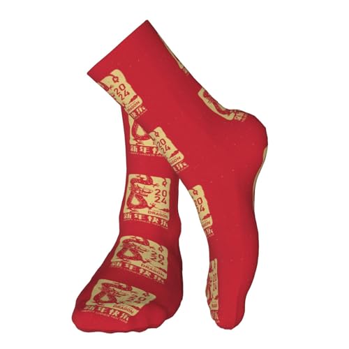 Year Of The Dragon Happy Chinese New Year 2024 Socks For Men Women Casual Sport Sock Fashion Tube Stockings4