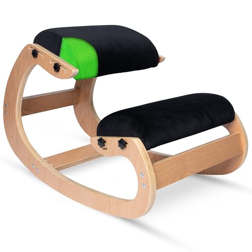 Ecordesk Ergonomic Kneeling Chair - Natural Latex Foam - Posture Chair for Desk with Adjustable Seat & Knee Pad, Rocking Knee Chair for Upright Posture Ecordesk Ergonomic Kneeling Chair - Natural Latex Foam - Posture Chair for Desk with Adjustable Seat & Knee Pad, Rocking Knee Chair for Upright Posture