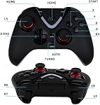 ROTOMOON Wireless Game Controller with LED Lighting Compatible with Xbox One S/X, Xbox Series S/X, PC Gaming Gamepad, Remote Joypad with 2.4G Wireless Adapter Perfect for FPS Games（Black）