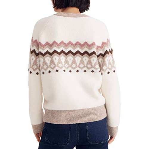 Madewell Fair Isle Markham Pullover Sweater Antique Cream Sm (Women's 2-4) #TOP1