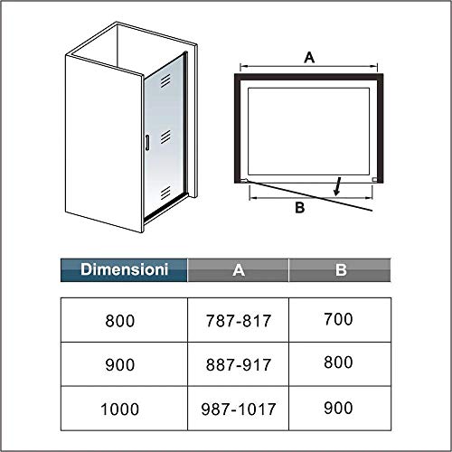 Porta Doccia Battente per Nicchia Vetro