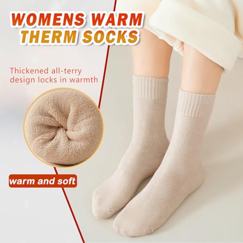Josnown Wool Socks For Women, 5 Pairs Warm Winter Thermal Thick Socks Cozy Hiking Boot Socks thumb #3