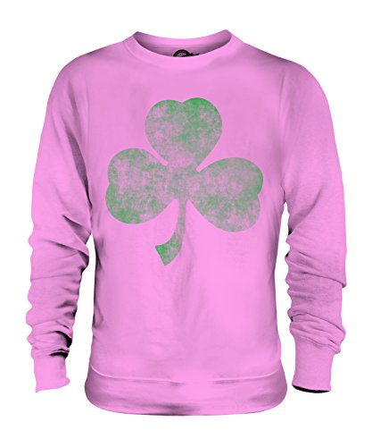 Sweat-shirt trèfle délavé unisexe en coton pour homme et femme