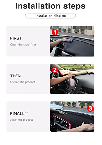 Cubierta de salpicadero para MG ZS y EV 2017-2022 alfombrilla panel RHD borde rojo 6