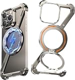NIFBANG Z Case Natural Titanium for iPhone 16 Pro Max Phone Case,Frameless with Stand,360°Rotating Magnetic Kickstand Ring Protective Case,Slim Shockproof Bumper Cases for iPhone 16 Pro Max