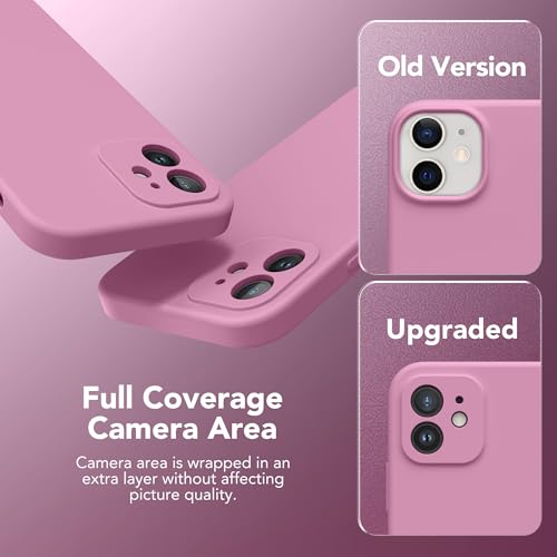 Image of Magnetic for iPhone 12 Case, Compatible with MagSafe, [Full Camera Protection] [Screen Protector] Silicone Shockproof Protective Phone Case for iPhone 12 6.1 inch, Blackcurrant