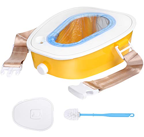 A ARCITON Portable Toilet Camping Toilet Indoor & Outdoor Commode,Travel Potty,Portable Toilet for Car,Camping,Hiking,Boating,Long Road Trips,Traffic jam (Yellow)
