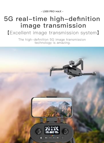 GPS Drone with HD Camera for Adults, Professional FPV Drones with Auto Return, Follow Me Circle Fly, Waypoint Fly Stable Hover Brushless Motor Foldable 5G Transmission Remote Control L500 Quadcopter - Image 5