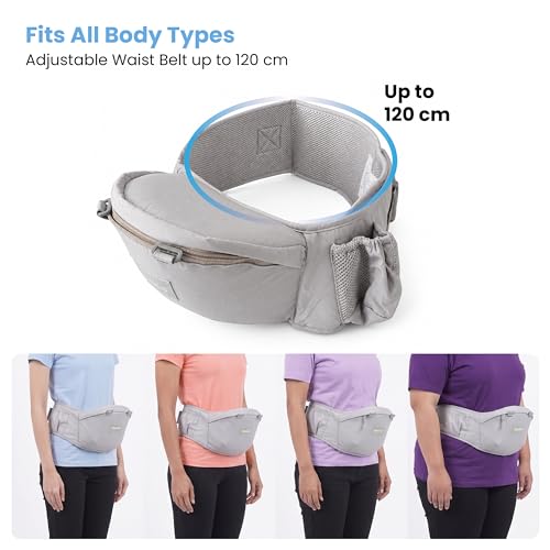 Image of Cherilo Baby Carrier for 0 to 3 Year Baby | Adjustable 4 Carry Positions Baby Carrier | Comfortable Baby Carrying Bag for New Born & Toddler up to 15 Kgs | Grey