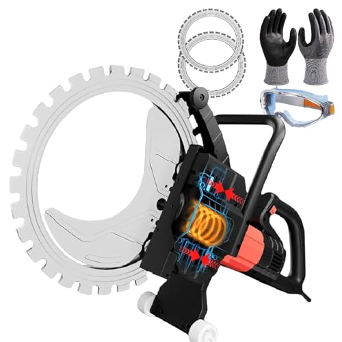 pedenencelia Sierra Circular Toroidal De Hormigón Mejorada De 8900 W, Profundidad De Corte Ajustable De 11.8' (Sin Necesidad De Ajustes), 3000 RPM, Bomba De Agua Automática,30+40cmsawblade