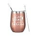 ELEGANTPARK Retirement Gifts for Women 2026, I Can Wine All I Want I'm Retired 12oz Insulated Wine Tumbler with Lid & Straw, Funny Farewell Milestone Gift for Retired Teacher Nurse Mom Boss Rose Gold