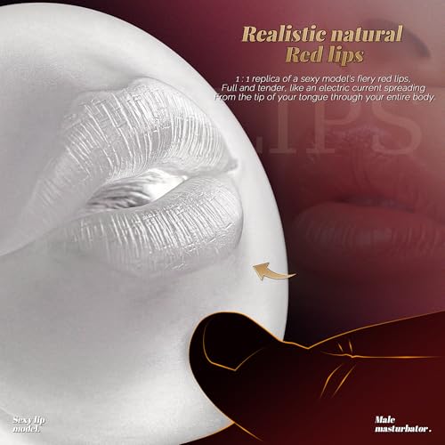 Image of Male Masturbator Oral Sex Toys for Men, Realistic Pocket Pussy Deep Throat Oral Blow Textured with 7.5in Depth, Sexy Lips & Soft Tongue Fleshy Texture, Sex Machine Blowjob Toy for Men (Transparent)