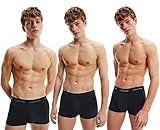 Calvin Klein Herren 3er-Pack Unterhosen mit niedriger Taille, Baumwoll-Stretch Badehose, Grey Element/Grey H/Tapestry Teal, L