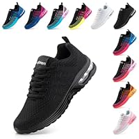 Hitmars Zapatillas de Running Mujer Deportivas Zapatos Ligero Zapatillas de Running Transpirables Gimnasio Sneakers Deportivas Casual Negro 39 EU