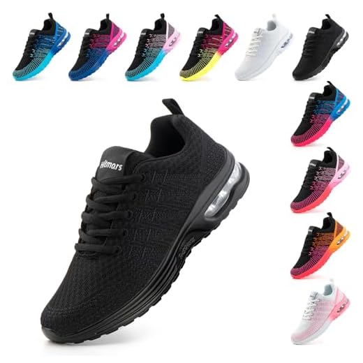 Hitmars Basket Femme Chaussures de Sport Running Sneaker Air Chaussures de Course Respirant Légères Chaussures de Running Jogging Fitness Gym Outdoor Mode Sneaker Noir EU 41