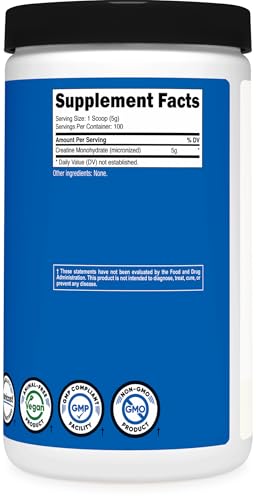 Nutricost Creatine Monohydrate Micronized Powder 500G, 5000mg Per Serv (5g) - 100 Servings, 17.9 Oz image 5