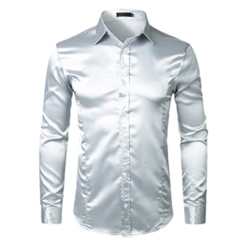 Chemise de smoking en satin rose Rfmfkkg pour homme taille XL