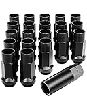 Orion Motor Tech M12x1.25 Lug Nuts, 12mmx1.25 Wheel Lug Nuts Compatible with Infiniti Nissan Subaru Suzuki and More, Open End Lug Nut Set, Set of 20, Black