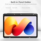 EasyAcc Etui do Redmi Pad 2 Pro 12,1 cala 2025 z uchwytem na długopis, etui ochronne, ultracienka skóra PU z funkcją stojaka i etui do automatycznego wybudzania/spania, czarne