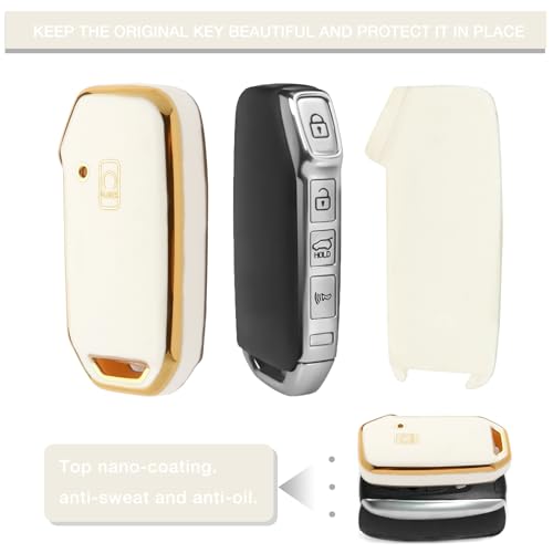 Image of For Kia Key Fob Cover Accessories,Matte TPU Material, With a Cute Leather Keychain,For Telluride,Carnival,K5 gt line，K5，Forte，K4，Sorento, Sportage And Other Models.