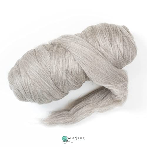 Kondoos Natural Wool Bulk roving, 455 gr (1 lb). Best Wool for Spinning Knitting, Felting - Image 2