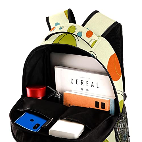 Sac à dos pour étudiant multicolore à motifs géométriques avec poches - 4