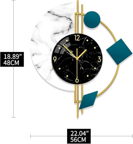 Image of RECTITUDE Large Silent Wall Clocks, Modern, Battery Operated, Non-Ticking for Bedroom Office Kitchen Home Metal Glass Decoration, Quartz Wall Watch for Indoor House, Living Room Decor (1) Clock BF337