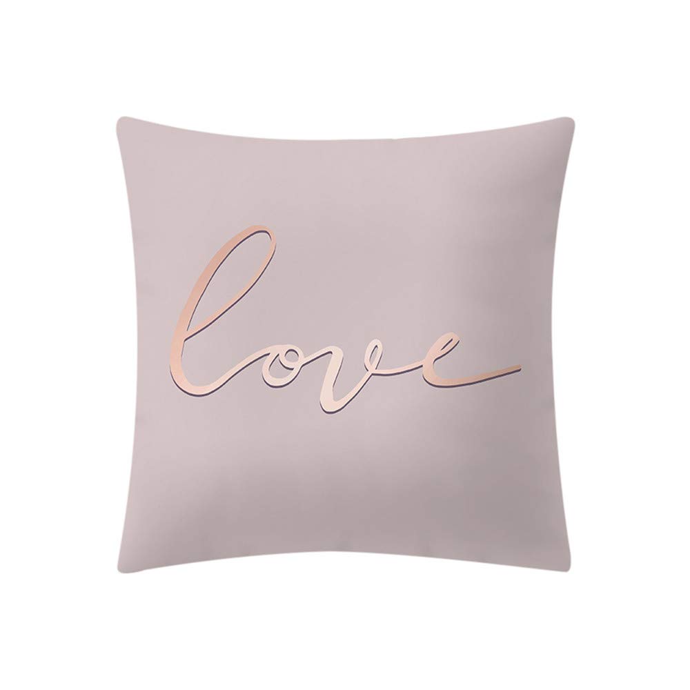 LOKODO Rose Gold Pink Cushion Cover Square Pillowcase Home Decoratio