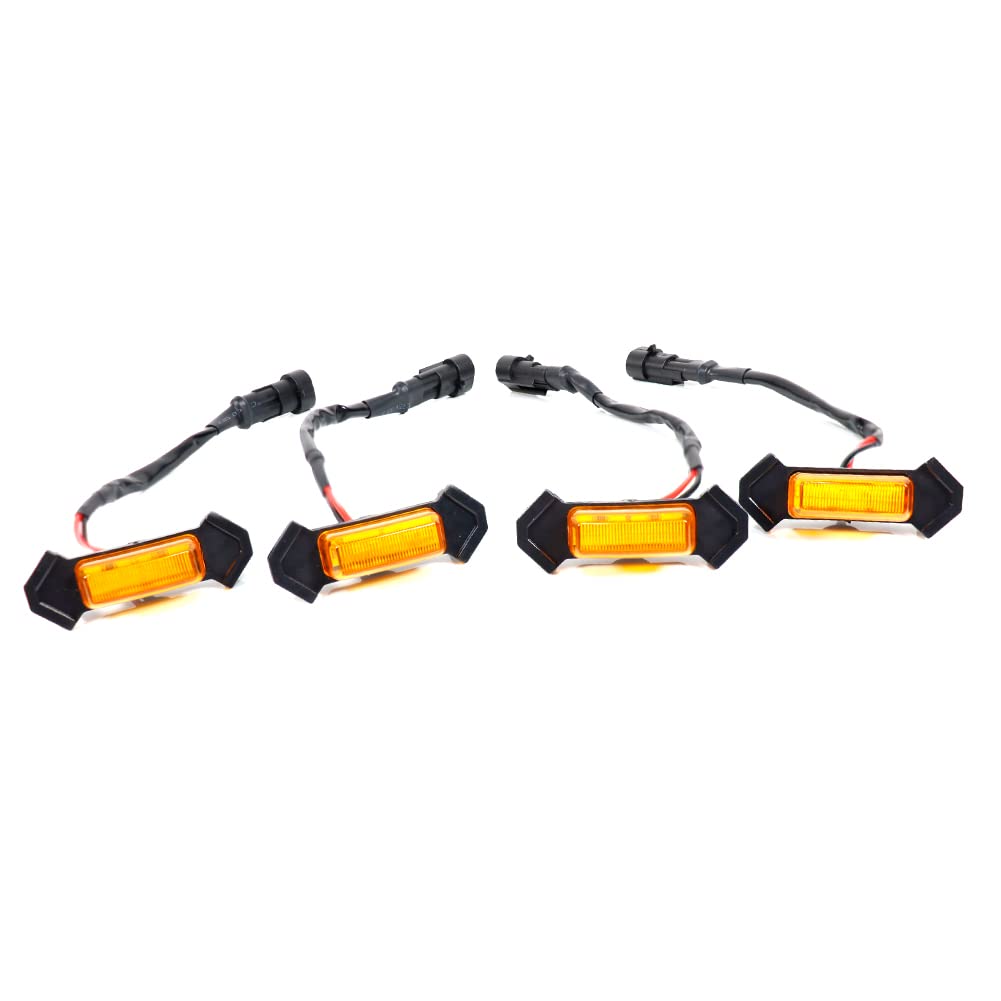 TonsyaFull Amber Led Lamps Amber Lens Front Grille lights kit Compatible With 2016 2017 2018 2019 Toyota Tacoma TRD PRO