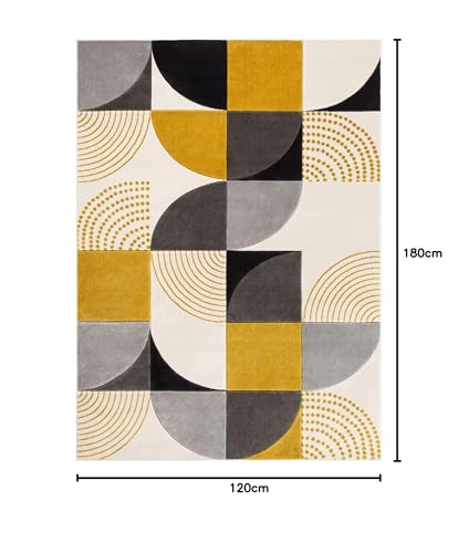 Image of Modern Contemporary Handmade Tufted Woolen Carpet for Living Room Bedroom and Hall Size 4 x 6 Feet Color Multi