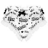 iEFiEL Herren Sissy Panties Männer Spitzen & Stain Boxershorts mit Rüschen elastische Unterhose Briefs Bikini Slip Erotik Dessous M-2XL Schwarze Buchstaben XXL
