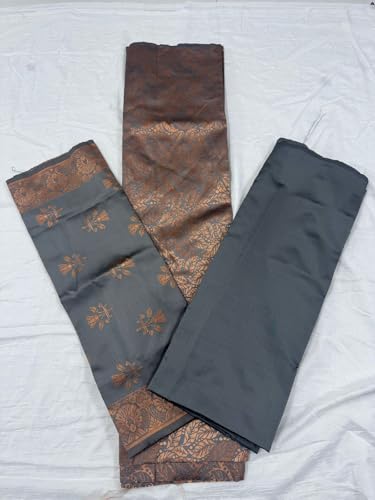 Image of Women's Banarasi Silk Unstitched Salwar Suit Dress Material with Dupatta, Unstitched Salwar Suit Set with Dupatta, Salwar Material for Women, Salwar Material for Women Unstitched