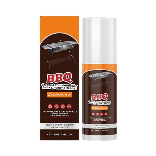 Limpiador de parrilla de barbacoa, 100 ml, eficaz y potente, desengrasante de limpieza de estufa, para platos de hierro, bandeja de horno, encimera y ollas al aire libre